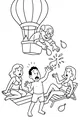 Free Grandpa Retirement Coloring Page - Silly Water Balloon Beach Splash (Printable PDF)