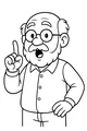 Free Grandpa Coloring Page - Elderly Man With Glasses Speaking (Printable PDF)