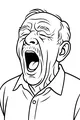 Free Grandfather Coloring Page - Sleepy Yawning Grandpa Portrait (Printable PDF)