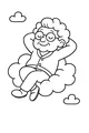 Free Grandpa Coloring Page - Elderly Grandfather Napping on a Cloud (Printable PDF)