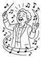 Free Grandpa Coloring Page - Elderly Music Conductor With Baton (Printable PDF)
