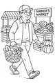 Free Grandpa Coloring Page - Strolling Through the Farmers Market (Printable PDF)