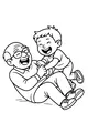 Free Grandpa Coloring Page - Laughing With Grandson Tickle Time (Printable PDF)
