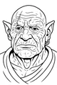Free Ogre Coloring Page - Grandpa Monster Portrait With Big Ears (Printable PDF)