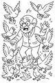 Free Grandfather Coloring Page - Funny Pigeon Mail Parade (Printable PDF)