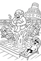 Free Grandpa Coloring Page - Cannonball Splash on Cruise Ship (Printable PDF)