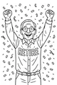 Free Grandpa Retirement Coloring Page - Happy Confetti Celebration (Printable PDF)