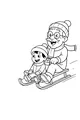 Free Grandpa And Grandson Coloring Page - Winter Sledding Fun (Printable PDF)