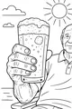 Free Grandpa Retirement Coloring Page - Sunny Drink By The Water (Printable PDF)
