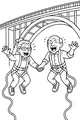 Free Grandparents Coloring Page - Bungee Jumping From Big Bridge (Printable PDF)