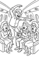 Free Grandparents Coloring Page - Funny Airplane Charades Scene (Printable PDF)