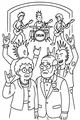 Free Grandparents Coloring Page - Grandma And Grandpa At Rock Concert (Printable PDF)