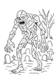 Free Zombie Coloring Page - Stitched-Up Cartoon Monster in Spooky Graveyard (Printable PDF)
