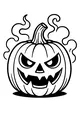 Free Jack-O-Lantern Coloring Page - Grinning Pumpkin With Swirly Smoke (Printable PDF)