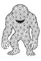 Free Monster Coloring Page - Grinning Many-Eyed Creature (Printable PDF)