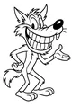 Free Wolf Coloring Page - Friendly Cartoon Wolf With Big Grin (Printable PDF)