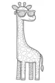 Free Giraffe Coloring Page - Cartoon Giraffe With Cool Sunglasses (Printable PDF)
