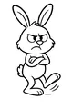 Free Rabbit Coloring Page - Angry Cartoon Bunny Stomping (Printable PDF)