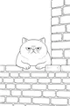 Free Cat Coloring Page - Grumpy Pet on Brick Wall (Printable PDF)