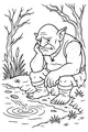 Free Ogre Coloring Page - Sad Monster by the Pond (Printable PDF)