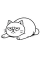 Free Cat Coloring Page - Grumpy Chubby Pet on Carpet (Printable PDF)
