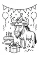 Free Wildebeest Coloring Page - Grumpy Birthday Party Scene (Printable PDF)