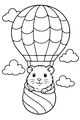 Free Guinea Pig Coloring Page - Hot Air Balloon Ride in the Clouds (Printable PDF)
