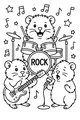 Free Guinea Pig Coloring Page - Rock Band Concert Scene (Printable PDF)