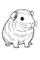 Free Guinea Pig Coloring Page - Fluffy Pet Facing Forward (Printable PDF)