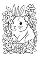 Free Guinea Pig Coloring Page - Cute Pet in Spring Garden (Printable PDF)