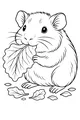 Free Guinea Pig Coloring Page - Cute Pet Eating Leaf (Printable PDF)