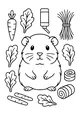 Free Guinea Pig Coloring Page - Cute Picnic Snack Time (Printable PDF)