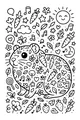 Free Guinea Pig Coloring Page - Sunshine Garden Snack Time (Printable PDF)