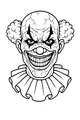Free Halloween Clown Coloring Page - Spooky Grinning Face (Printable PDF)