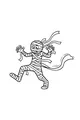 Free Mummy Coloring Page - Funny Walking Halloween Monster (Printable PDF)