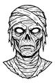 Free Mummy Coloring Page - Spooky Wrapped Undead Portrait (Printable PDF)