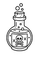 Free Halloween Potion Bottle Coloring Page - Bubbling Skull-and-Crossbones Brew (Printable PDF)