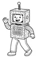 Free Robot Boy Coloring Page - Cardboard Halloween Costume (Printable PDF)