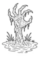 Free Zombie Hand Coloring Page - Slime Dripping From Swamp (Printable PDF)