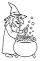 Free Halloween Witch Coloring Page - Bubbling Magic Cauldron Scene (Printable PDF)