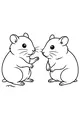 Free Hamster Coloring Page - Cute Hamster Friends Sharing a Secret (Printable PDF)