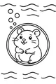 Free Hamster Coloring Page - Cute Pet in Exercise Ball (Printable PDF)