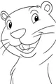 Free Beaver Coloring Page - Cute Cartoon Face With Big Smile (Printable PDF)