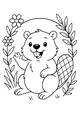 Free Beaver Coloring Page - Smiling Forest Friend Waving (Printable PDF)