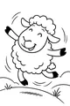 Free Sheep Coloring Page - Leaping Lamb on Grassy Hills (Printable PDF)