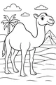 Free Camel Coloring Page - One-Hump Camel by Desert Pyramids (Printable PDF)