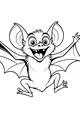 Free Bat Coloring Page - Smiling Cartoon Bat With Big Ears (Printable PDF)