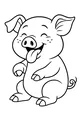 Free Pig Coloring Page - Silly Pig With Tongue Out (Printable PDF)