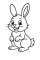 Free Rabbit Coloring Page - Smiling Cartoon Bunny Sitting Upright (Printable PDF)