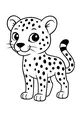 Free Cheetah Cub Coloring Page - Cute Spotted Cartoon (Printable PDF)